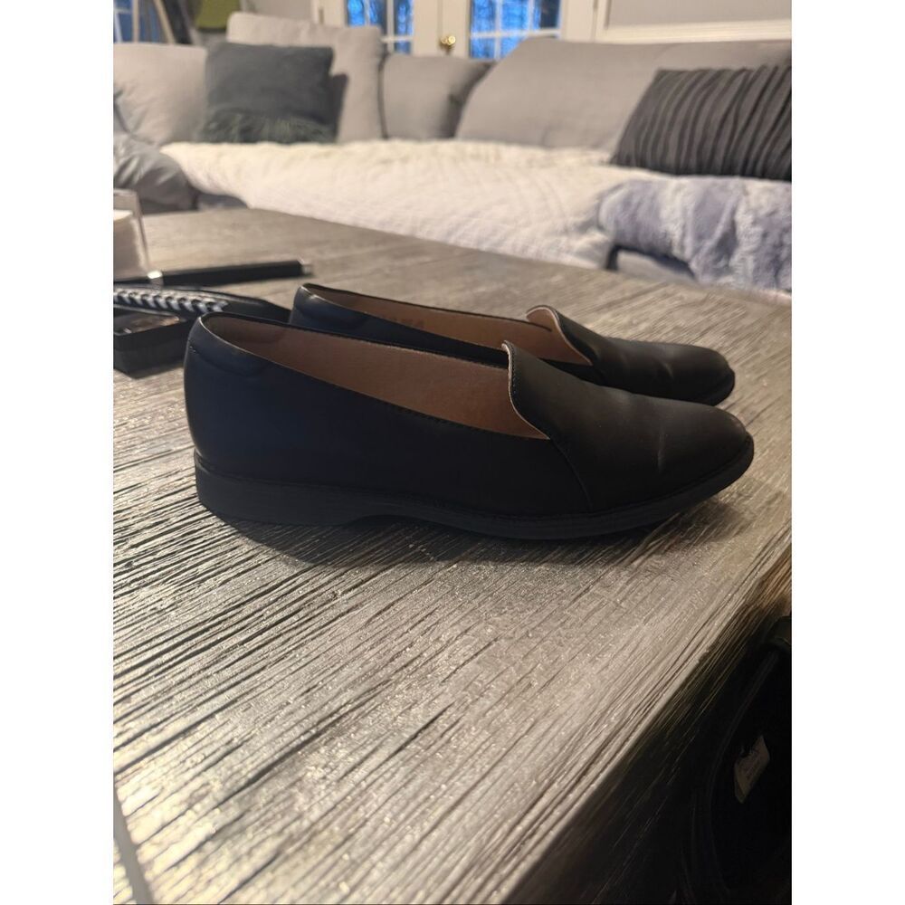 Naturalizer Soul Black Leather Pointed Toe Flats sz 9.5W EUC